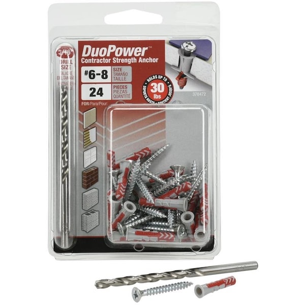 Hillman HILLMAN 3/16 in. D X 1 in. L Nylon Round Head Screw and Anchor 24 pk 376472 - main